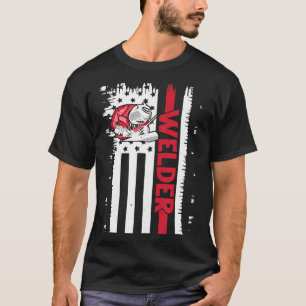 Camiseta Soldador Norte-Americano Bandeira Patriótica Solda