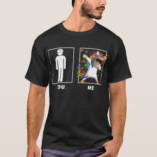 Camiseta Soldador Para Homens Funny Dabbing Soldado Unicórn