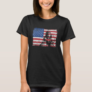 Camiseta Soldador Patriótico Bandeira Americana EUA Vintage