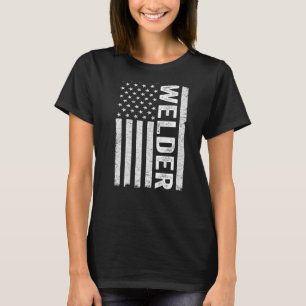Camiseta Soldador Patriótico dos EUA Bandeira Americana Sol