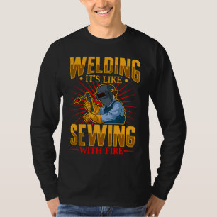 Camiseta Soldadora Feminina Mecânico de Soldagem Forja Tr