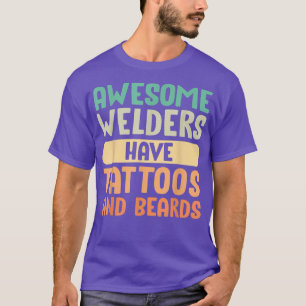 Camiseta Soldadores incríveis têm tatuagens e barbas D do p