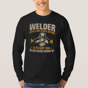 Camiseta Soldadores usando Fabrico de Metais do Diploma do 
