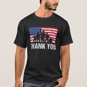 Camiseta Soldados de bandeira americanos EUA Obrigado Veter