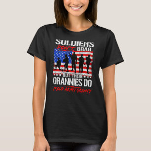 Camiseta Soldados não se gabam de vovó militar do exército