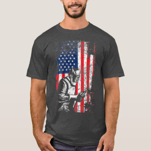 Camiseta Soldadura de Dia de os pais de bandeira americana