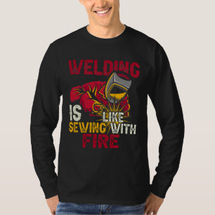 Camiseta Soldadura é como costura com fogo