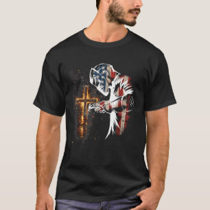 Camiseta Solder American Flag Mig Tig Soldadura Faith Cross