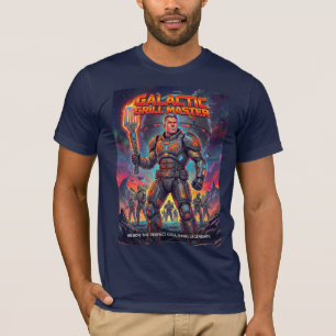 Camiseta Soldo Espacial Engraçado Mestre da Churrasqueira P