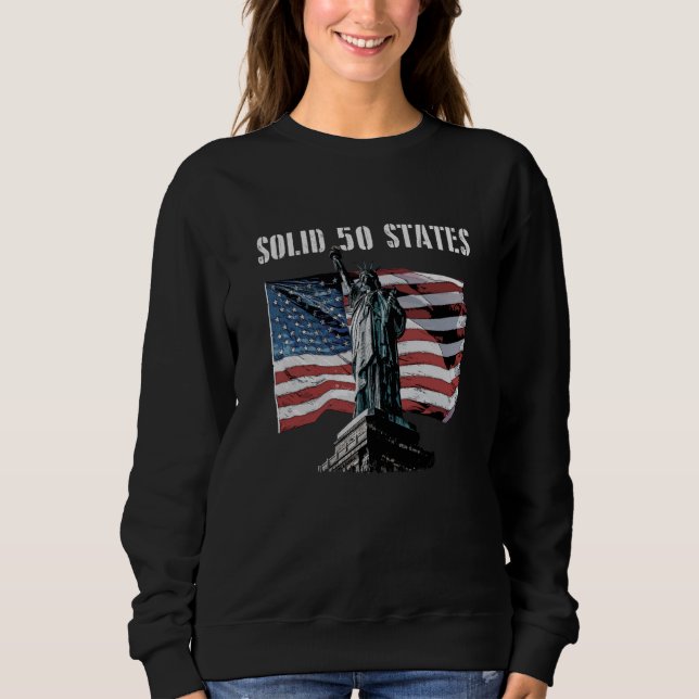 Camiseta Solid 50 States American Proud USA Great Patriotic (Frente)