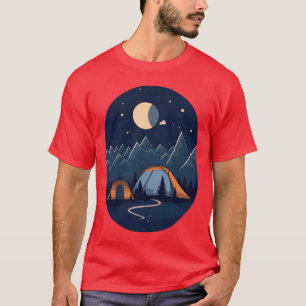 Camiseta Solidão Pacífica Acampamento de Estilo Moderno