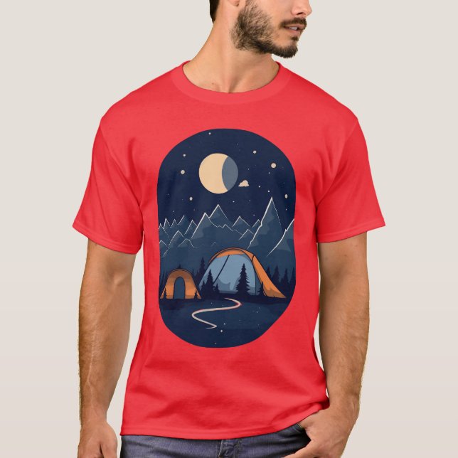 Camiseta Solidão Pacífica Acampamento de Estilo Moderno (Frente)