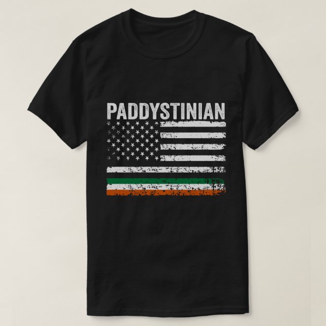 Camiseta Solidariedade Irlandesa-Palestiniana Paddistiniana (Frente do Design)