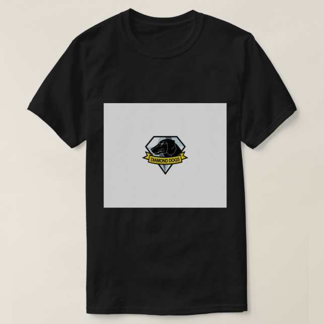 Camiseta Sólido de Engrenagens Metálicas - Cães Diamantes I (Frente do Design)