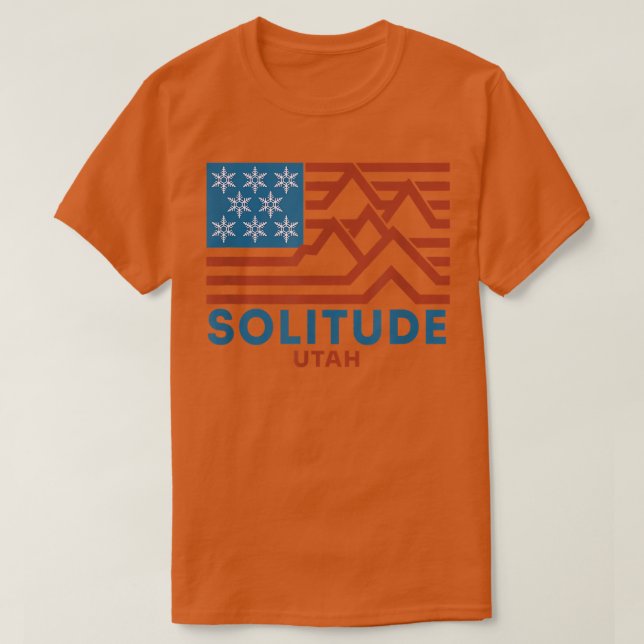 Camiseta Solitude Utah Ski Snowboard Snow Mountain (Frente do Design)