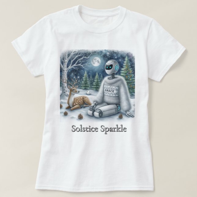 Camiseta Solstício Inverno Sparkle Deer Grace Sendo Grace (Frente do Design)