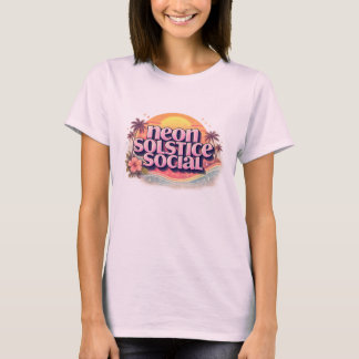 Camiseta Solstício Neon Social Retro | Praia Vintage Pastel