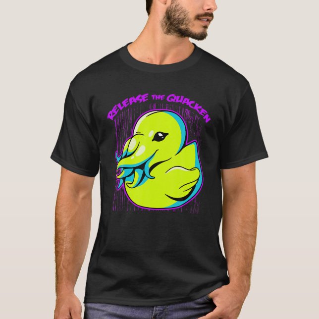 Camiseta Solte A Chá Crachatada De Pato De Borracha Quacken (Frente)