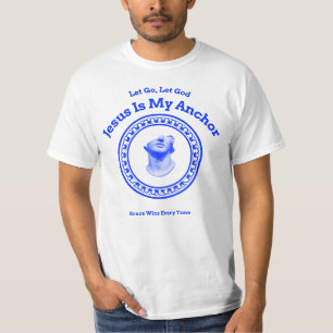 Camiseta Solte-me, deixe Deus. Jesus é minha âncora