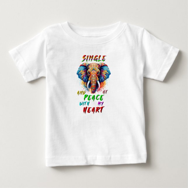 Camiseta Solteira E Em Paz Com Meu Coração (Frente)