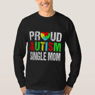 Camiseta Solteiro de Autismo Orgulhoso, Mãe Mães da Família