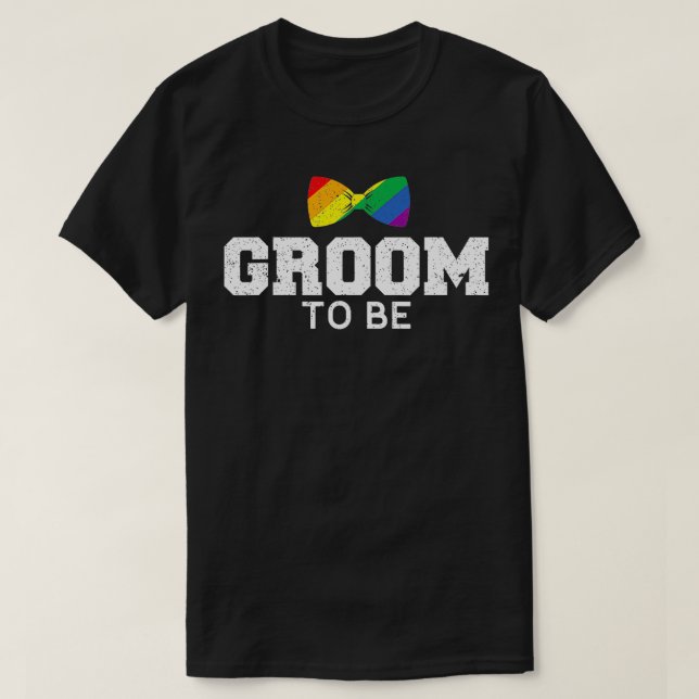 Camiseta Solteiro de Casamento de Gay do Groom LGB (Frente do Design)