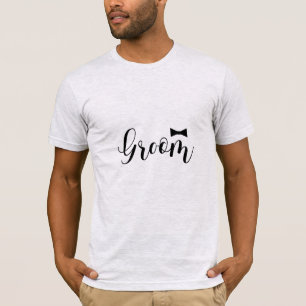 Camiseta Solteiro de Casamento do Groom Bowtie