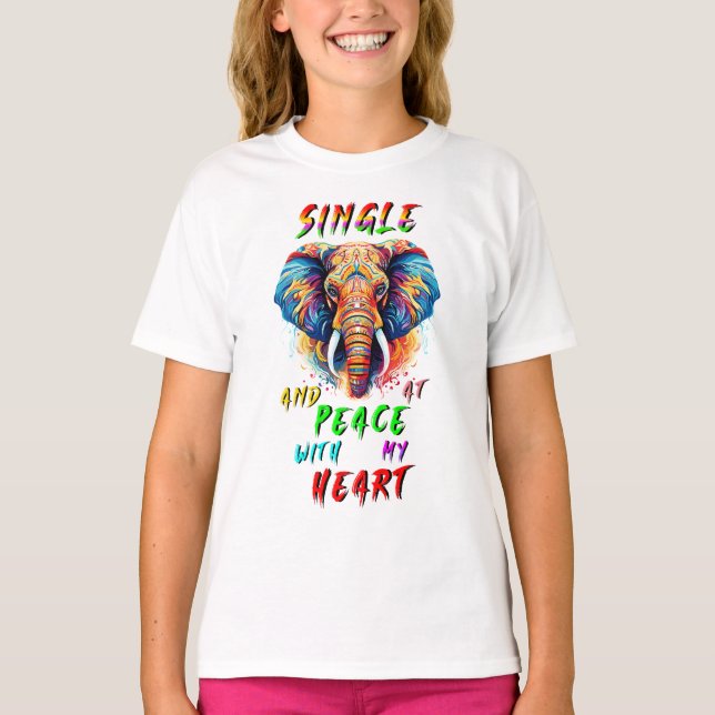 Camiseta Solteiro E Em Paz Com Meu Coração (Frente)
