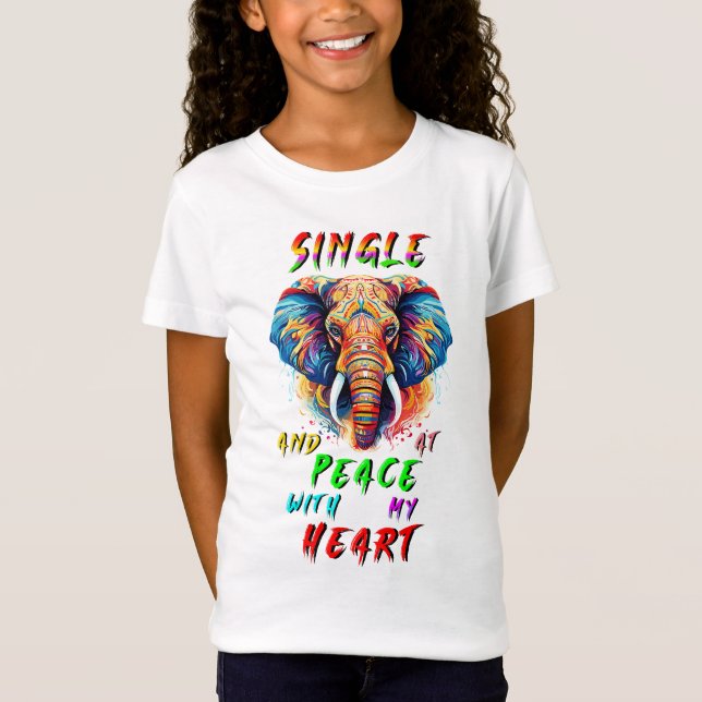 Camiseta Solteiro E Em Paz Com Meu Coração (Frente)