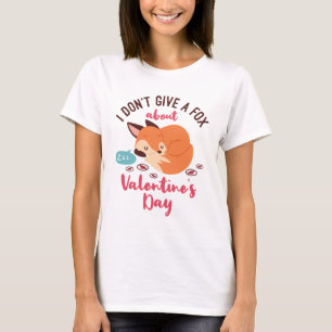 Camiseta Solteiro Engraçado do Dia Anti Valentine Fox
