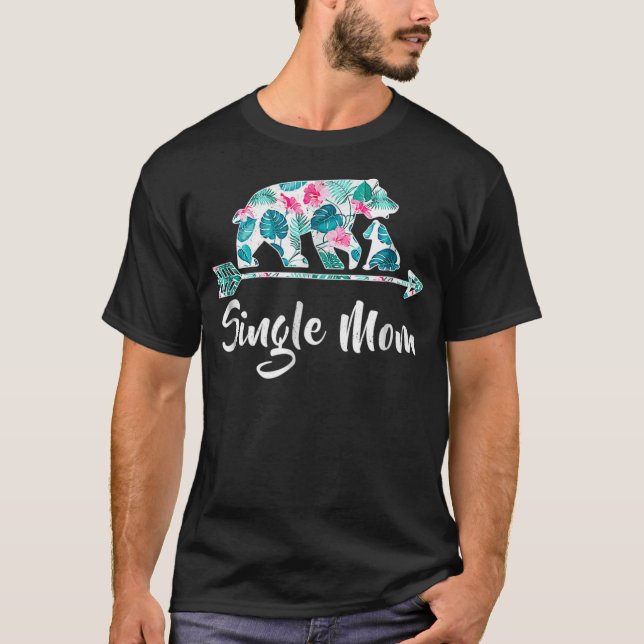 Camiseta Solteiro Floral Mãe Urso Correspondendo Buffalo Pa (Frente)