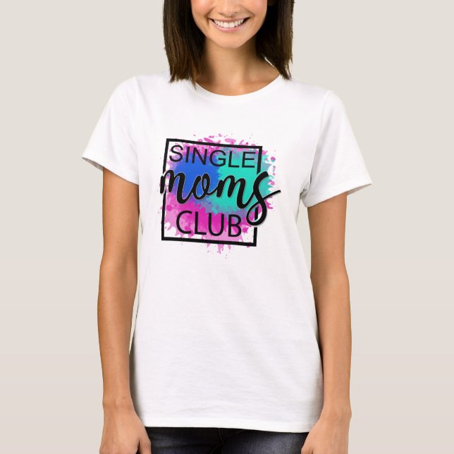 Camiseta Solteiro mães clube colorido moderno (Frente)