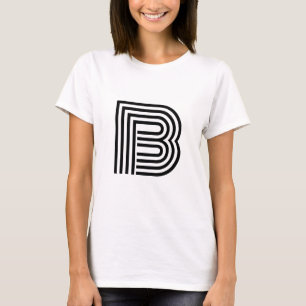 Camiseta Solteiro Moderno - Letra Monograma Inicial Preto