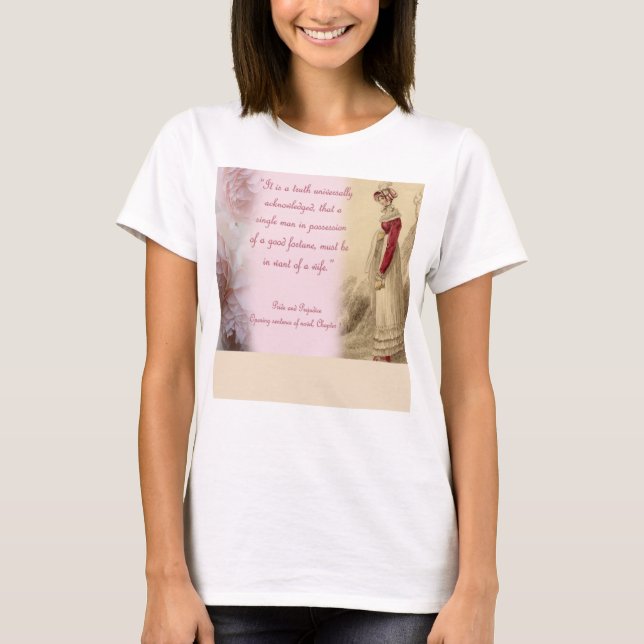Camiseta Solteiro, Orgulho e Preconceito Jane Austen (Frente)