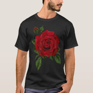 Camiseta Solteiro Rosa vermelha Flor da Flor G das Rosas ve