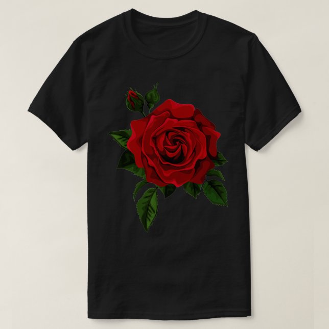 Camiseta Solteiro Rosa vermelha Flor da Flor G das Rosas ve (Frente do Design)