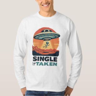 Camiseta Solteiro tirado do Namorados de rapto de Alienígen