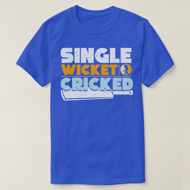 Camiseta Solteiro Wicket Jogador de críquete Esporte Equipe (Frente do Design)