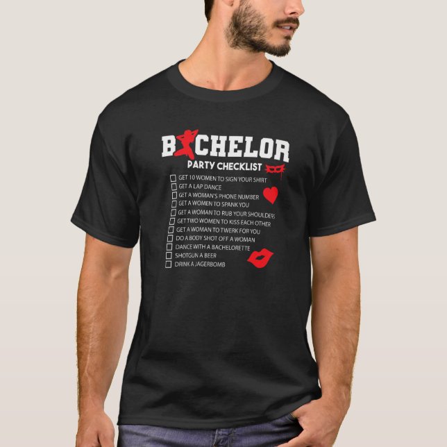 Camiseta Solteiros de Padrinhos de casamento de Grupo de Li (Frente)