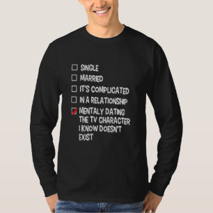 Camiseta Solteiros de Status de Relacionamento de Caractere