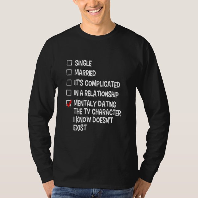 Camiseta Solteiros de Status de Relacionamento de Caractere (Frente)