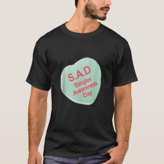 Camiseta Solteiros Dia da Consciência Doces Verdes Coração