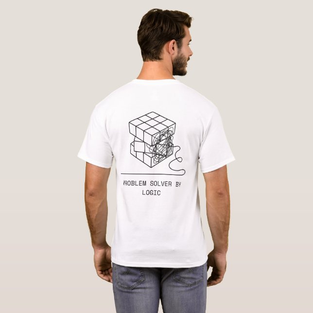 Camiseta Solucionador de Problemas pela Lógica | Cubo Mágic (Parte Traseira Completa)