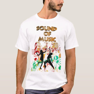 Camiseta Som de Música Dançando Coloridos Homens