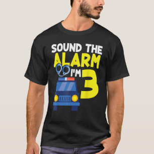 Camiseta Som o alarme Eu tenho 3 anos de política de Aniver