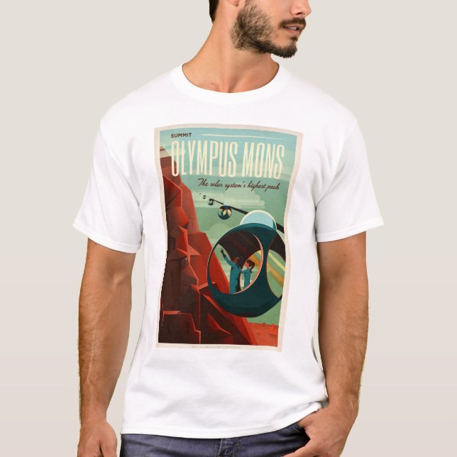 Camiseta SOMA OLYMPUS MONS Tour SpaceX Retro Mars Colony  (Frente)
