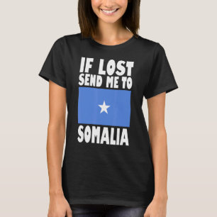 Camiseta Somália Flag Design Se perdido me envie para a Som