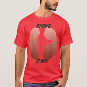 Camiseta Sombra cozinhar em um Círculo Vermelho
