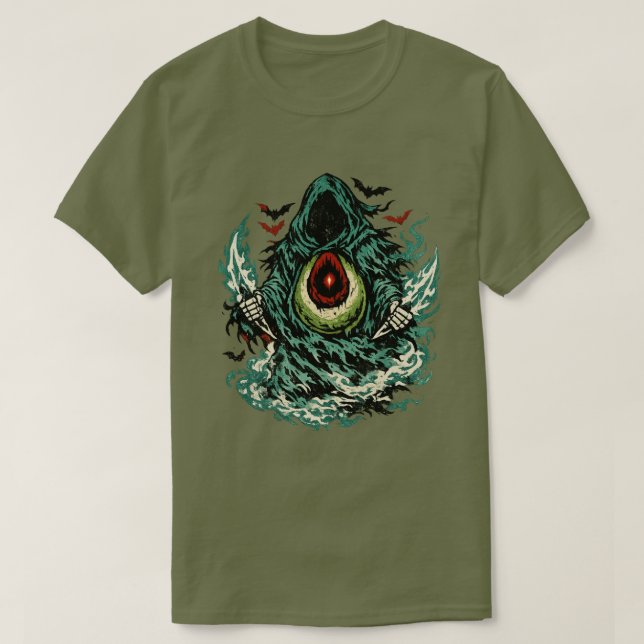Camiseta Sombra de Abacate Fantasma de Halloween — Arte Ret (Frente do Design)