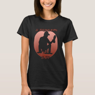 Camiseta Sombra De Arranjo De Couro Em Círculo Vermelho